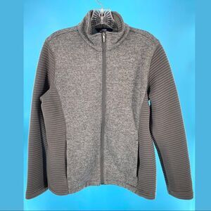 Lands' End Gray Sweater Fleece Jacket